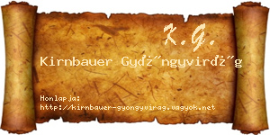Kirnbauer Gyöngyvirág névjegykártya